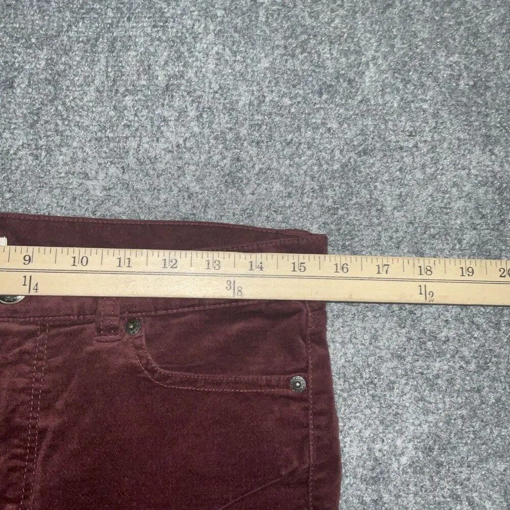 J.CREW Pants Womens Size 28 Plum Burgundy Velvet Skinny Fall Winter Staple